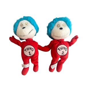 Dr‎ Seuss Thing 1 & Thing 2 Plush Dolls Stuffed Animal Toy Collectible